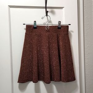 Chestnut Brown Sparkle Skater Skirt